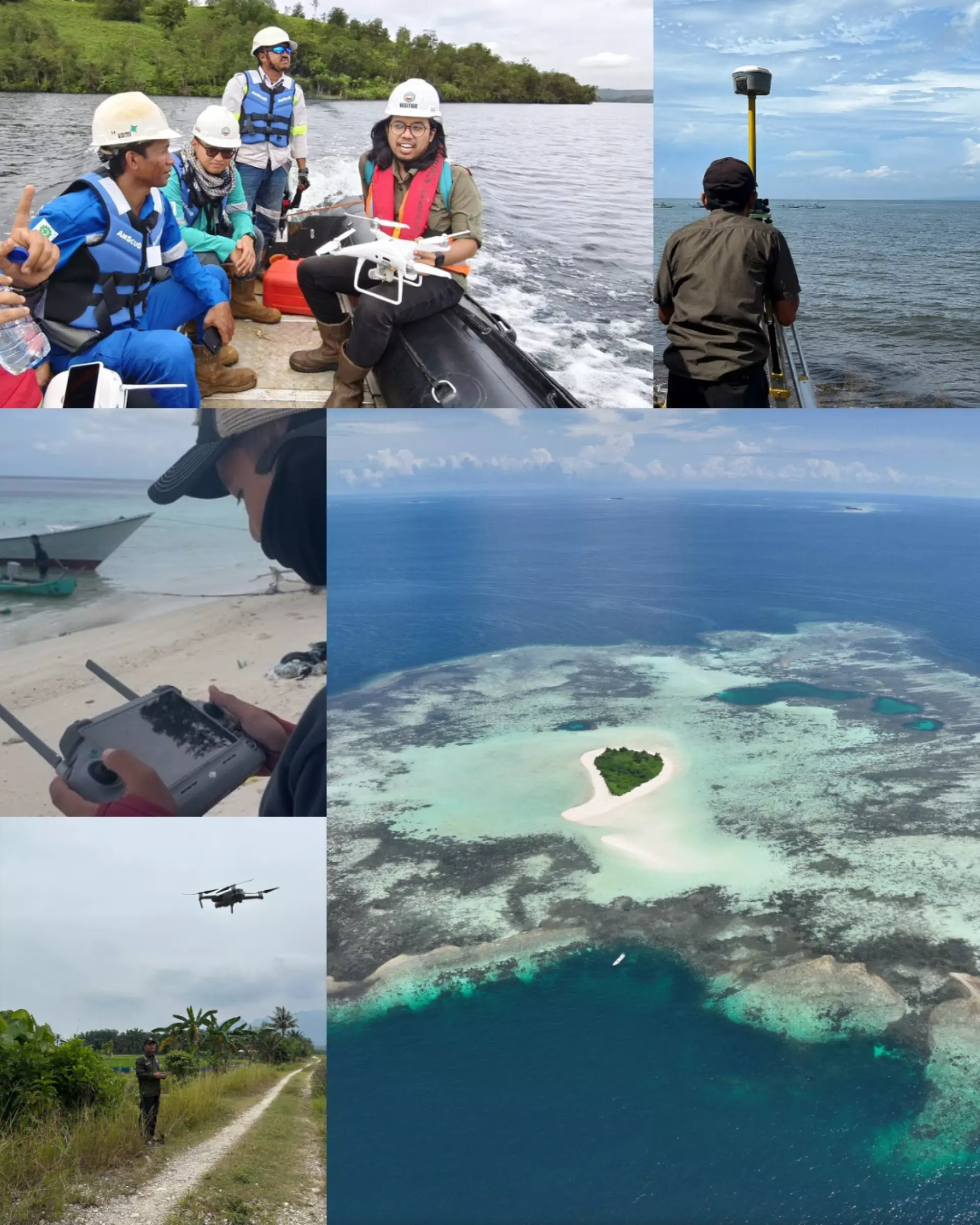 Operator menerbangkan drone untuk pemetaan dan pemantauan kawasan pesisir